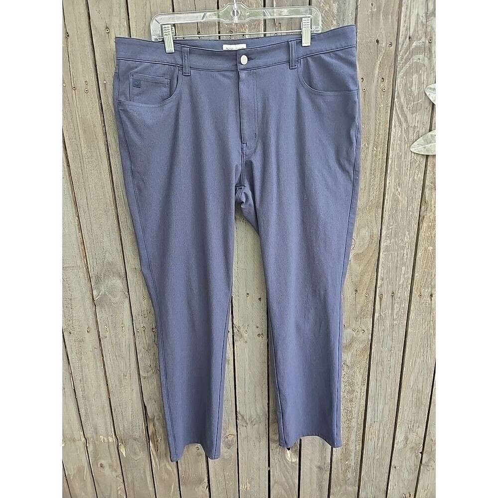 PETER MILLAR Men’s Navy Performance Golf Pants Sz 38x30 Stretch Flat Front